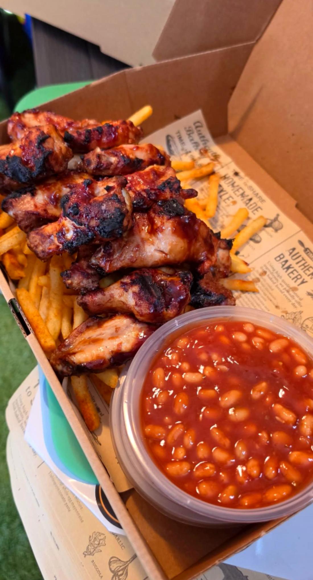 Wings and beans