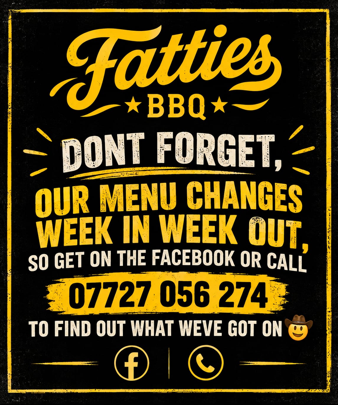 Fatties BBQ — this week’s menu